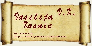 Vasilija Kosnić vizit kartica